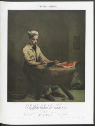 "Marmiton hachant la viande", óleo
