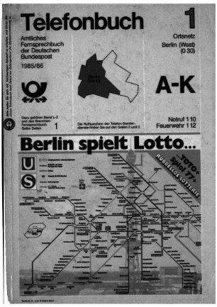 1985/1986: Telefonbuch : das Telefonbuch der Deutschen Telekom AG