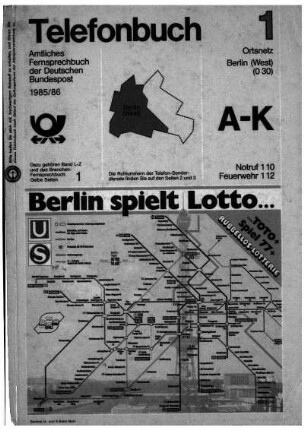 1985/1986: Telefonbuch : das Telefonbuch der Deutschen Telekom AG
