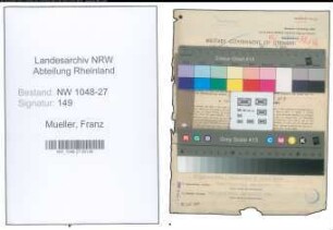 Entnazifizierung Franz Mueller , geb. 27.06.1886 (Kassenangestellter)