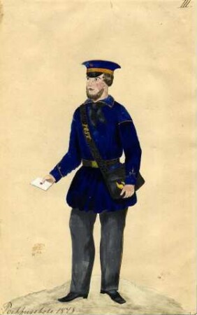 Uniformbild, Briefträger aus Schleswig-Holstein um 1848