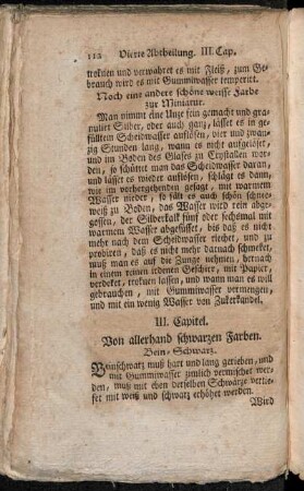 III. Capitel. Von allerhand schwarzen Farben.