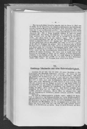 VI. Hamburgs Schulwesen und seine Reformbedürftigkeit.