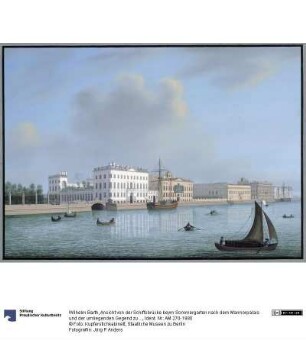 Ansicht von der Schiffsbrücke beym Sommergarten nach dem Marmorpalais und der umliegenden Gegend zu St. Petersburg
