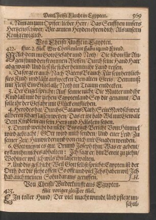 Von Christi Wiederkunfft aus Egypten.