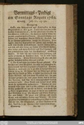 [No. 28.] Vormittags-Predigt am Sonntage Rogate 1762. Evang. Joh. 16, 23 - 30.