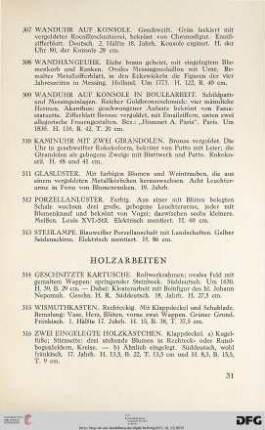 Holzarbeiten (Nr. 314-321)