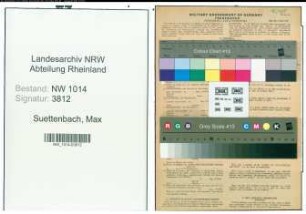 Entnazifizierung Max Suettenbach , geb. 28.05.1906 (Monteur)