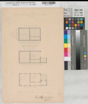Münster (Münster) Gymnasium Paulinum Blatt 3 Bau eines neuen Flügels Grundriß, 2. Etage, Balkenlagen 1863 50 Fuß = 13,1 cm 47 x 32 Zeichnung Hauptner, Bauinspektor KSM Nr. 1012k