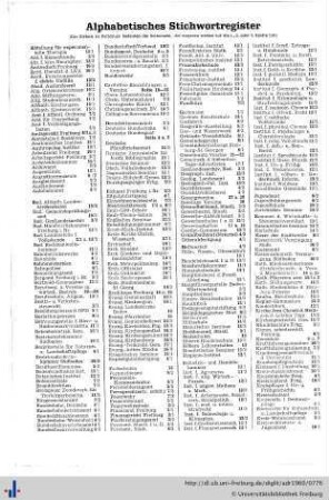 Alphabetisches Stichwortregister.