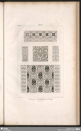Verzierungen zu Grundflächen und Details aus der Alhambra