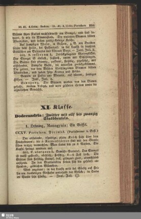 XI. Klasse. Dodecandria: Zwitter mit eilf bis zwanzig Staubbeuteln
