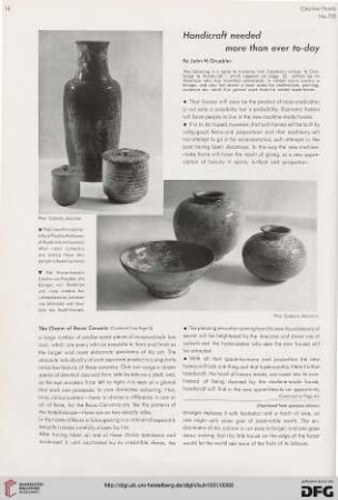 Handicraft needed more than ever to-day
