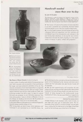 Handicraft needed more than ever to-day