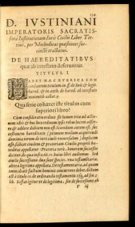 De Haereditatibus quae ab intestato deferuntur. Titulus I.
