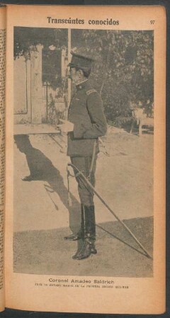 Coronel Amadeo Baldrich, jefe de Estado Mayor de la Primera Región Militar - [Retrato] : Transeúntes conocidos