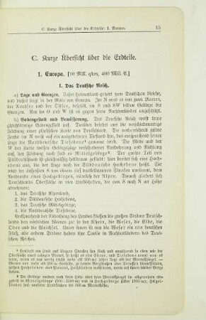 C. Kurze Übersicht über die Erdteile
