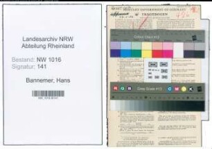 Entnazifizierung Hans Bannemer , geb. 04.10.1893 (Kaufmann)