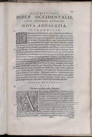 Descriptionis Indiæ Occidentalis, Liber Decimus Octavus. Nova Andaluzia.