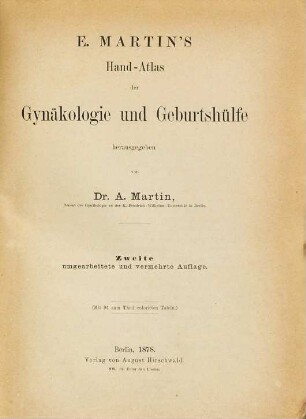 Hand-Atlas der Gynäkologie und Geburtshülfe : Mit 94 zum Theil colorirten Tafeln