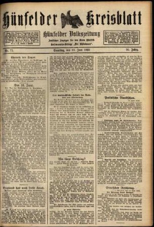 Ausgabe vom Samstag, den 13. Juni 1925.