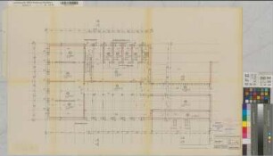 Burgsteinfurt (Steinfurt) Amtsgericht Saalbau: Grundriß Kellergeschoß 1961 1 : 50 58 x 92 Pause Staatshochbauamt Münster Regierung Münster Nr. 34058