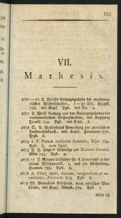 VII. Mathesis