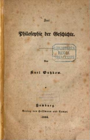 Zur Philosophie der Geschichte