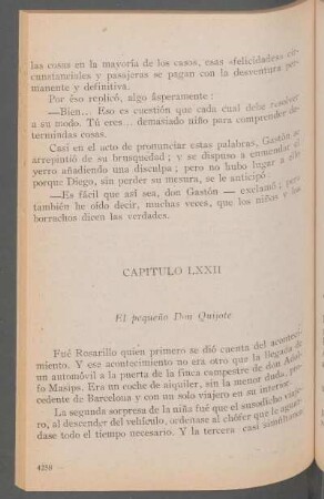 Capítulo LXXII - El pequeño Don Quijote