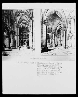Châlons-sur-Marne, Kathedrale, Inneres nach Osten und Chorumgang nach Osten