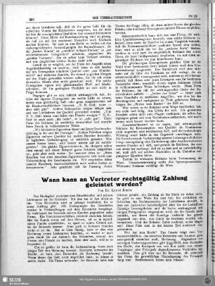 Wann kann an Vertreter rechtsgültig Zahlung geleistet werden?