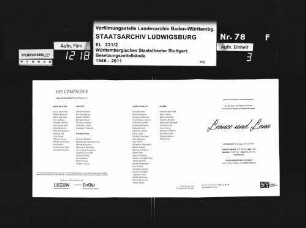 Original-Besetzungszettel Musiktheater (Oper, Ballett, Konzerte) 2010/2011