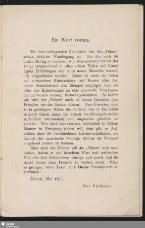 Ein Wort voraus