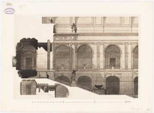 Ideenwettbewerb für ein Ausstellungsgebäude, Berlin-Tiergarten: Teillängsschnitt