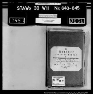 Zivilstandsregister Rittierode (Kanton Einbeck)