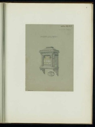 Briefkasten für die Reichspost Monatskonkurrenz Februar 1877: Perspektivische Ansicht