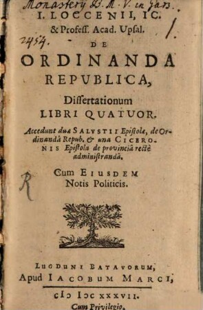 De ordinanda republica ... libri IV