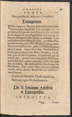 Die S: Iohannis Aposotli et Evangelistae.