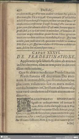 Caput XXXVI. De Praedestinatione