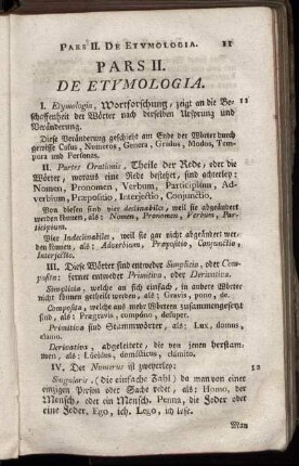 Pars II. De Etymologia.