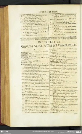 Index Tertius Rerum, Nominum Et Verborum