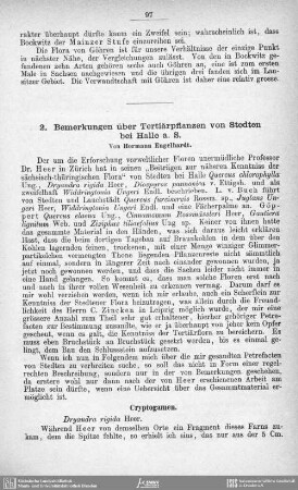 Bemerkungen über Tertiärpflanzen von Stedten bei Halle a. S.