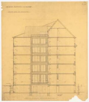 AEG-Hauptverwaltungsgebäude, Berlin: Querschnitt des Mittelbaus 1:50