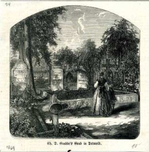 Grafik "Ch. D. Grabbe's Grab in Detmold"