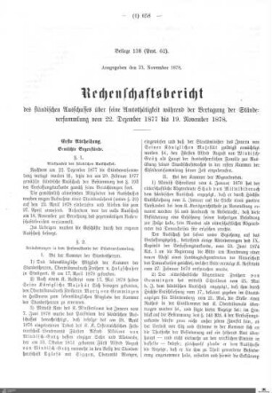 Rechenschaftsbericht des ständischen Ausschusses