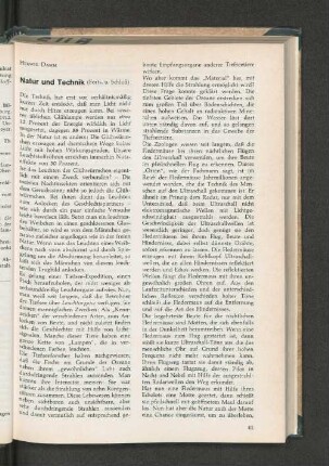 Natur und Technik (Forts. u. Schluß).