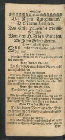 Der Kleine Catechismus/ D. Martin Luthers.