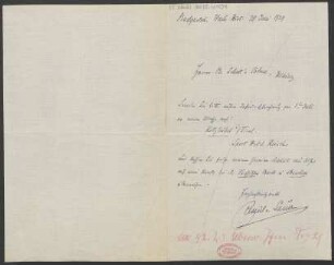 Brief an B. Schott's Söhne : 29.06.1929
