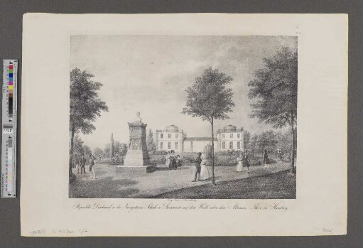 Repsold's Denkmal u. die Navigations-Schule u. Sternwarte auf dem Walle neben dem Altonaer Thore in Hamburg (Ansichten von Hamburg und der Umgegend ; III,27a) (Hamburg's Vergangenheit in bildlichen Darstellungen ; III,27a)