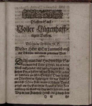 PfaffenSack/ Voller Lügenhafftigen Bossen.